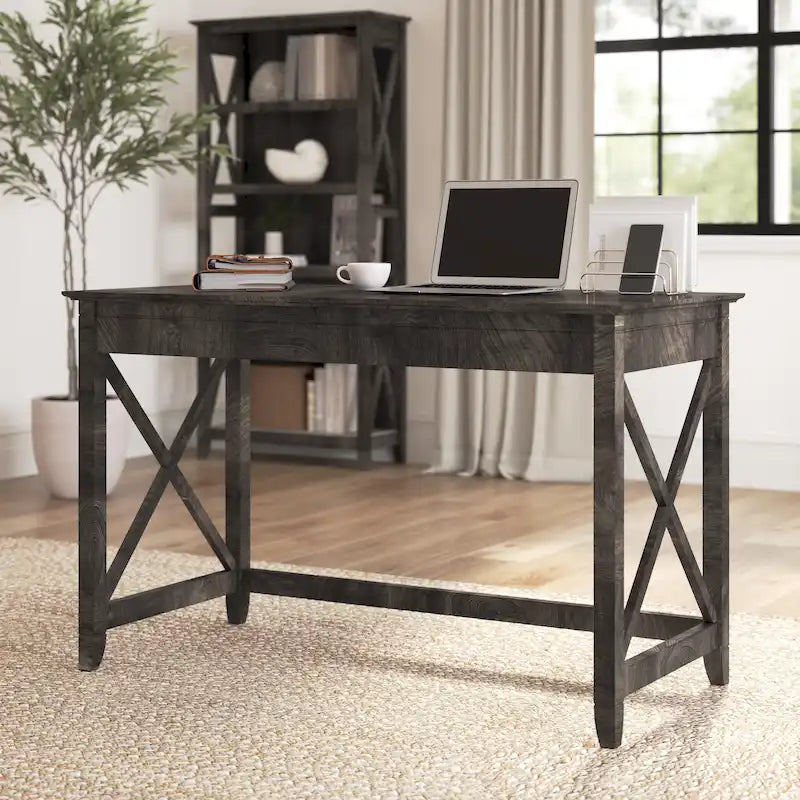 48W X-Pattern Writing Desk Coastal Farmhouse Style Multi-Finish