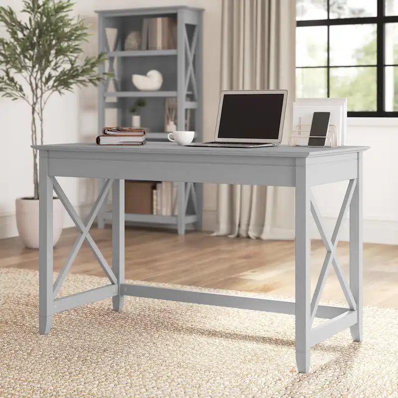 48W X-Pattern Writing Desk Coastal Farmhouse Style Multi-Finish
