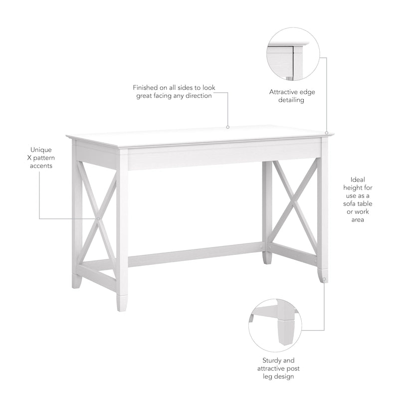 48W X-Pattern Writing Desk Coastal Farmhouse Style Multi-Finish