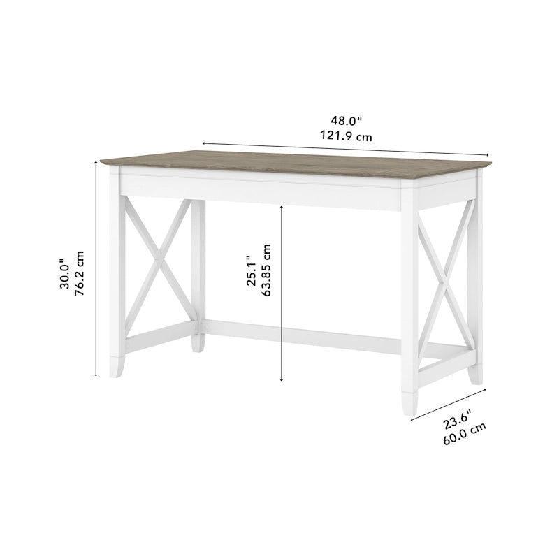 48W X-Pattern Writing Desk Coastal Farmhouse Style Multi-Finish
