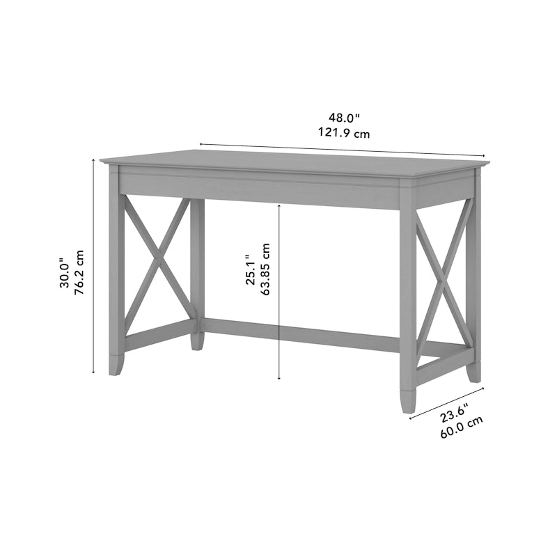 48W X-Pattern Writing Desk Coastal Farmhouse Style Multi-Finish