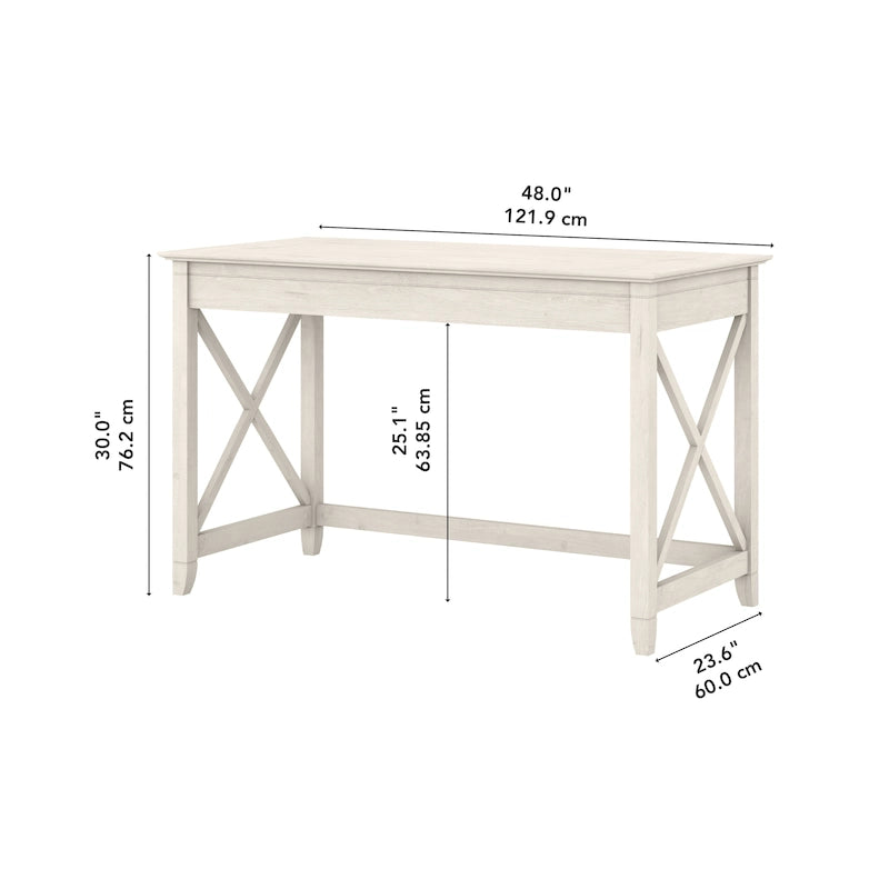48W X-Pattern Writing Desk Coastal Farmhouse Style Multi-Finish