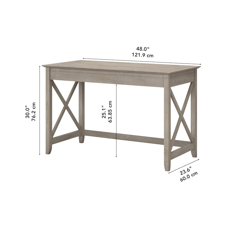 48W X-Pattern Writing Desk Coastal Farmhouse Style Multi-Finish