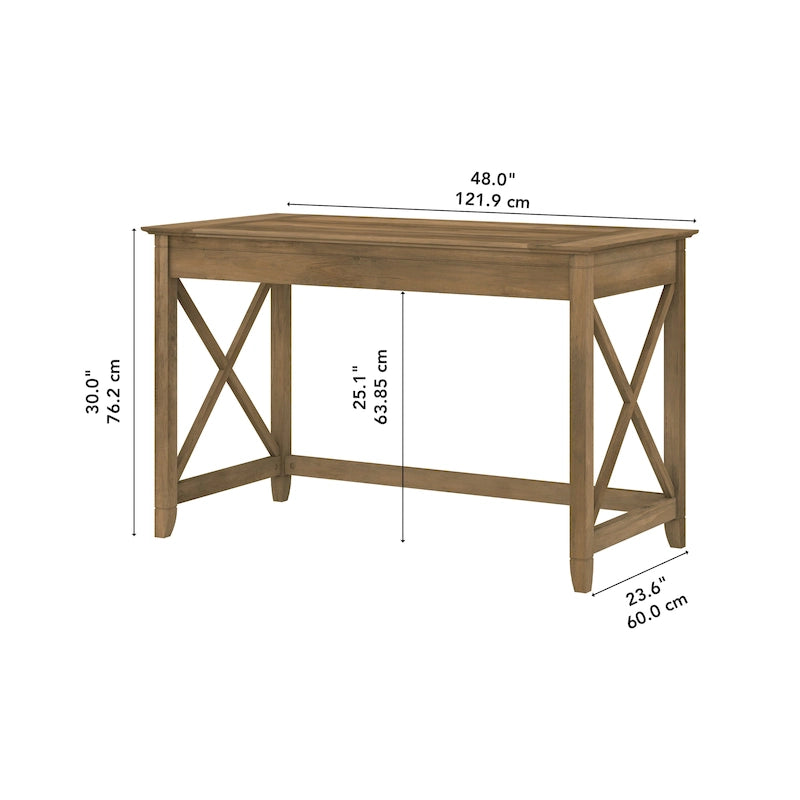48W X-Pattern Writing Desk Coastal Farmhouse Style Multi-Finish