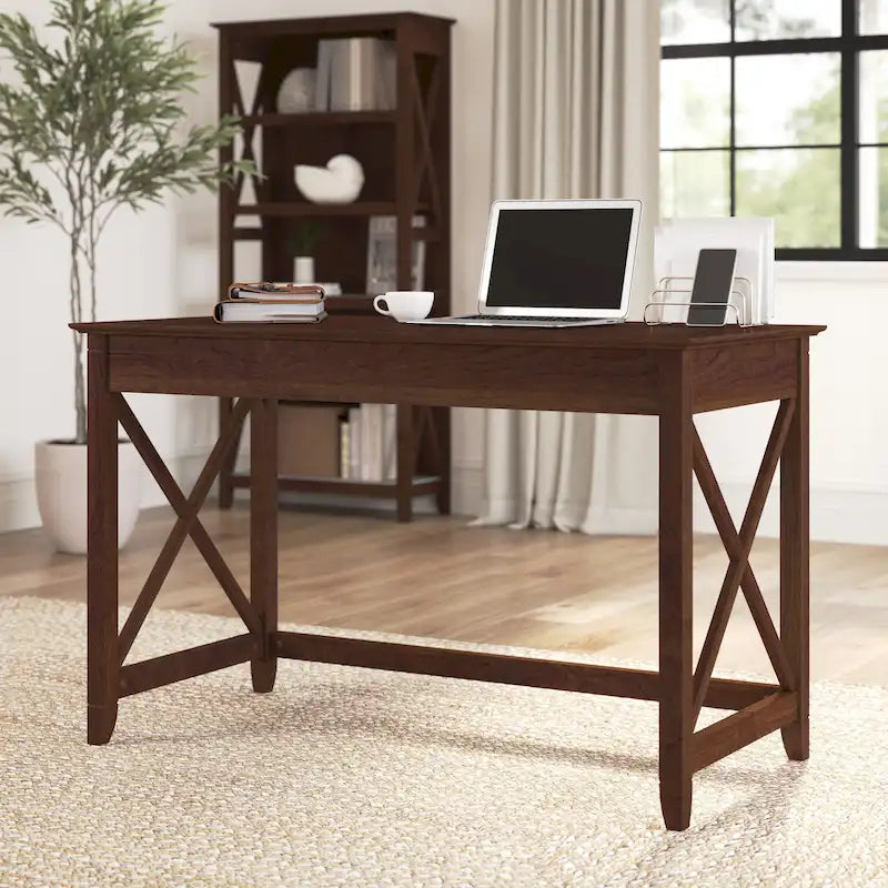48W X-Pattern Writing Desk Coastal Farmhouse Style Multi-Finish