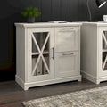 Farmhouse 2-Drawer Lateral File Cabinet with Glass Door and Shelves