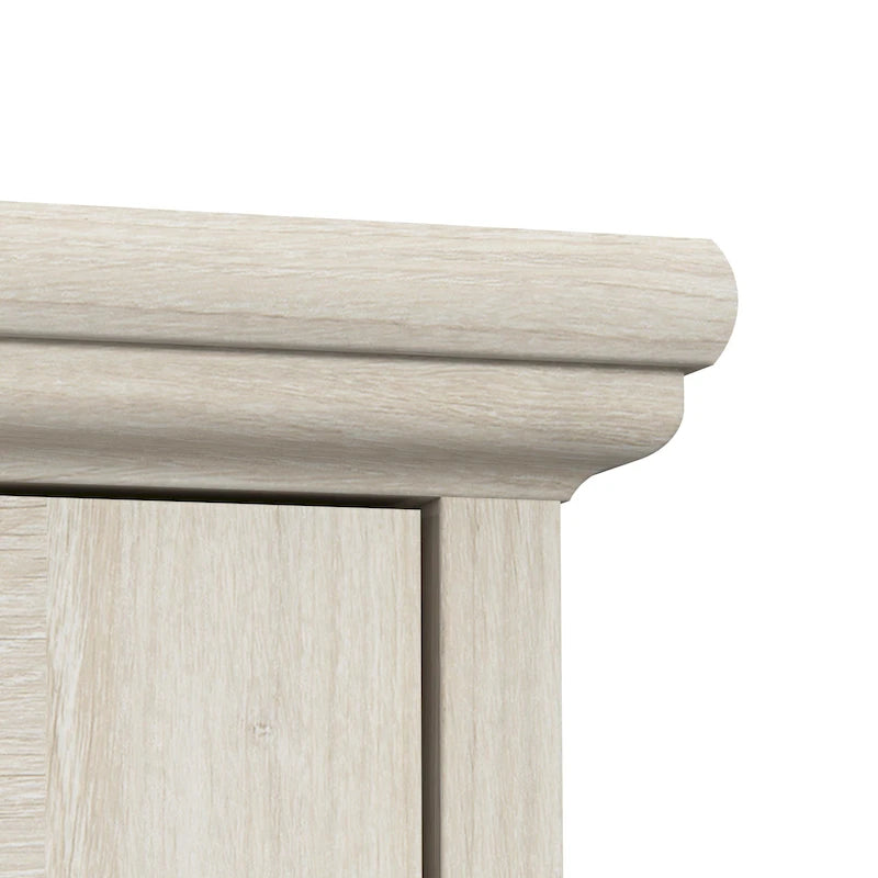 Farmhouse 2-Drawer Lateral File Cabinet with Glass Door and Shelves
