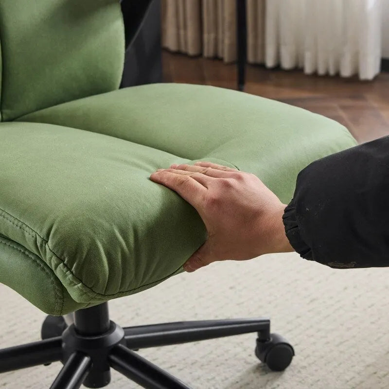 Mid-Back Swivel Office Chair with Folding Armrests and Ergonomic Support