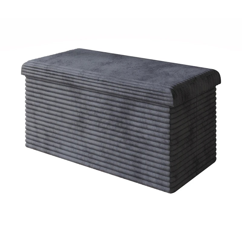Upholstered Tufted Folding Storage Bench Multi-Color Fabric Ottoman
