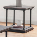 Transitional Square End Table with Lower Shelf Multi-Finish Wood Tones