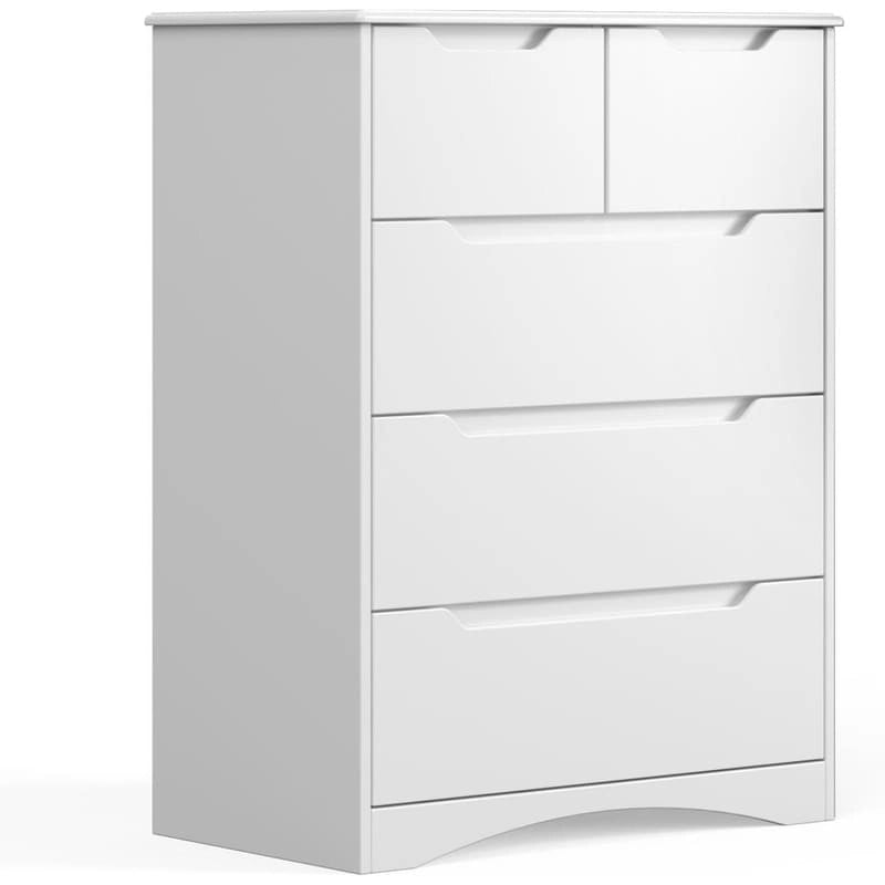 4 Drawer Dresser Chest of Drawers White for Bedroom, Modern Vertical Storage Dressing Table