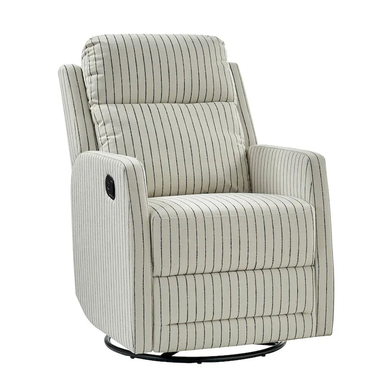 360-Degree Swivel Wingback Rocking Recliner with Pocket Springs, Beige, Grey, Navy