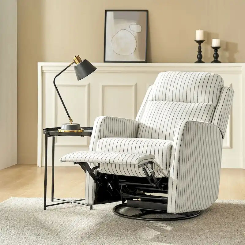 360-Degree Swivel Wingback Rocking Recliner with Pocket Springs, Beige, Grey, Navy