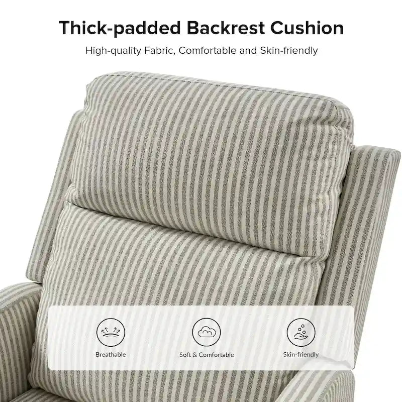 360-Degree Swivel Wingback Rocking Recliner with Pocket Springs, Beige, Grey, Navy