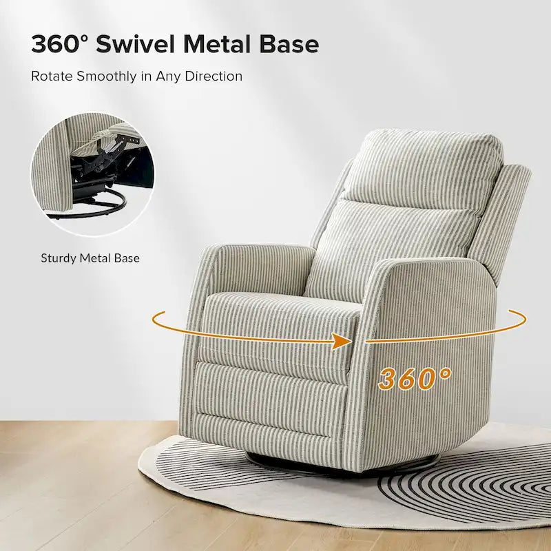 360-Degree Swivel Wingback Rocking Recliner with Pocket Springs, Beige, Grey, Navy
