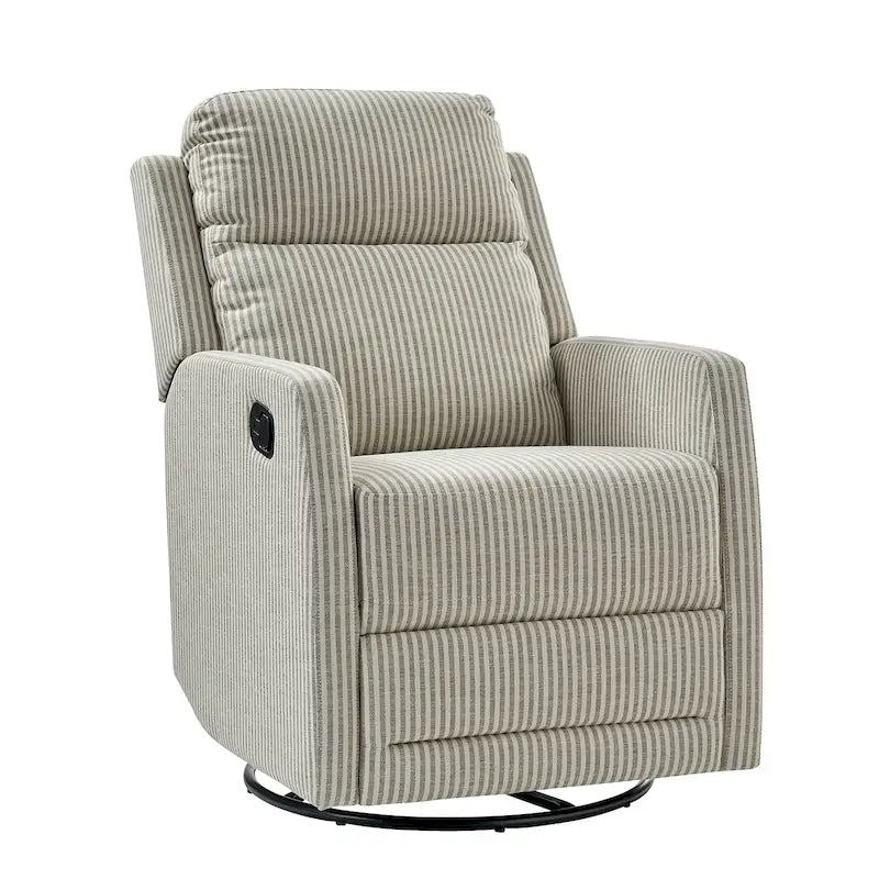 360-Degree Swivel Wingback Rocking Recliner with Pocket Springs, Beige, Grey, Navy
