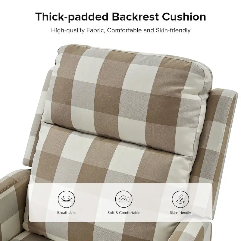 360-Degree Swivel Wingback Rocking Recliner with Pocket Springs, Beige, Grey, Navy