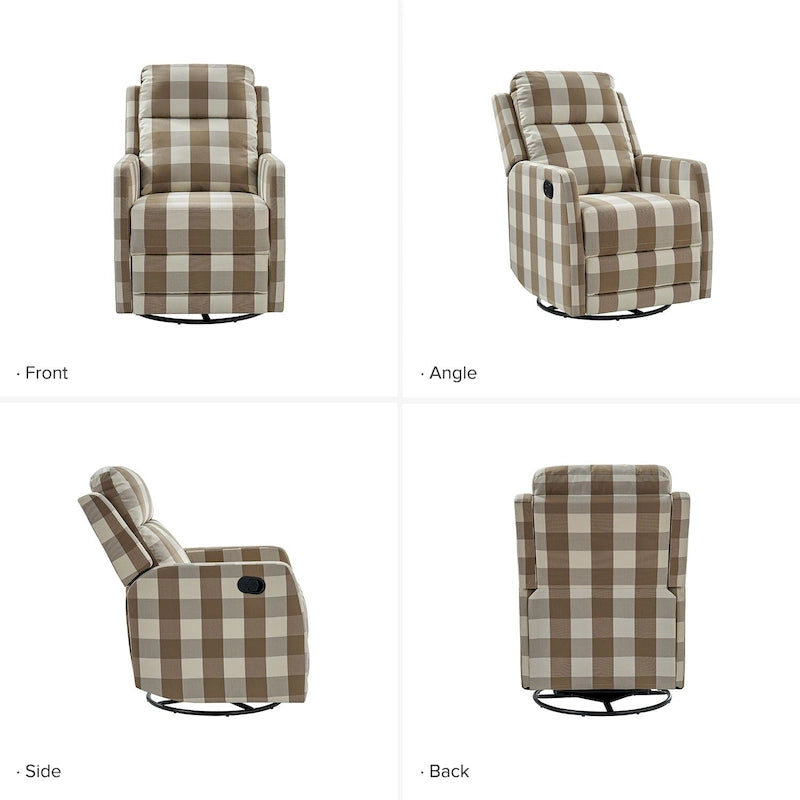 360-Degree Swivel Wingback Rocking Recliner with Pocket Springs, Beige, Grey, Navy