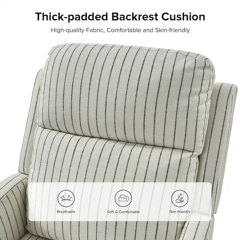 360-Degree Swivel Wingback Rocking Recliner with Pocket Springs, Beige, Grey, Navy