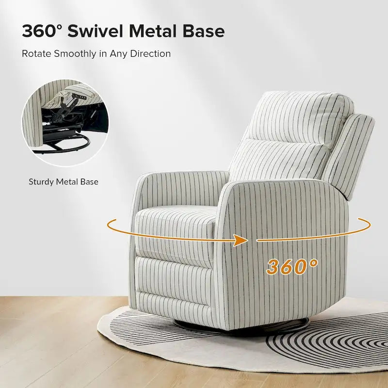 360-Degree Swivel Wingback Rocking Recliner with Pocket Springs, Beige, Grey, Navy