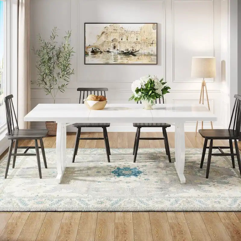 Black High Gloss Dining Table with Curved Metal Base Seats 4 to 6