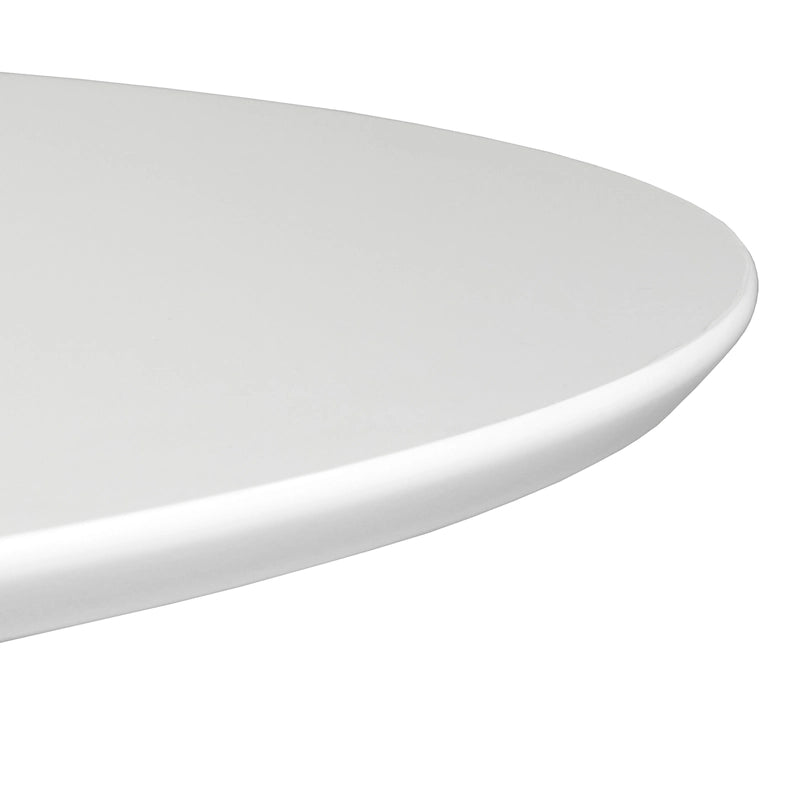 Round Dining Table with Sleek Metal Base Multi-Finish White Gold Chrome