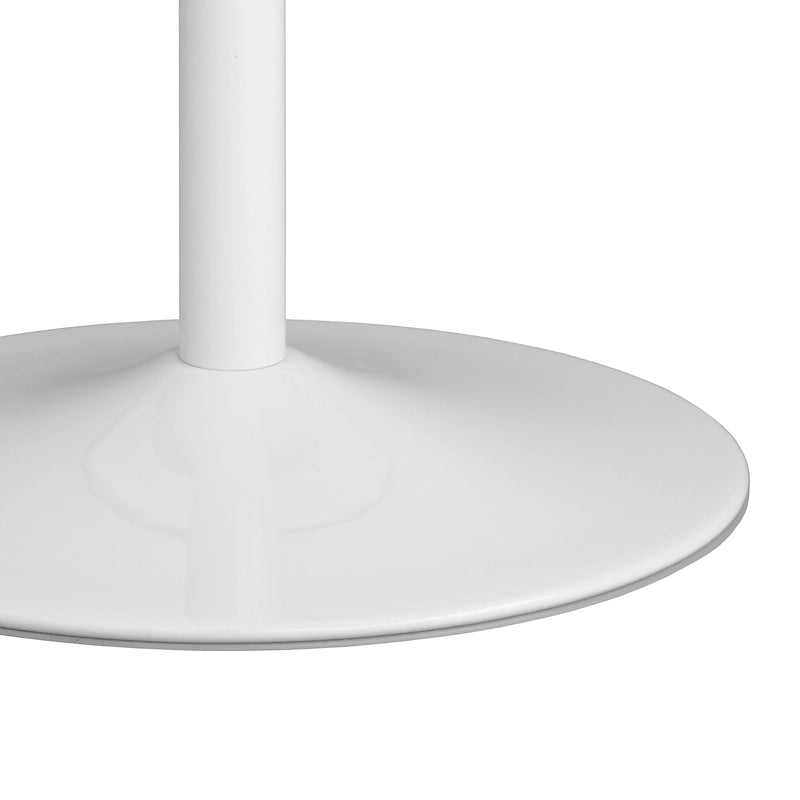 Round Dining Table with Sleek Metal Base Multi-Finish White Gold Chrome