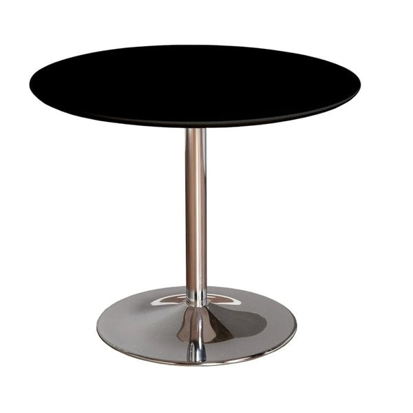 Round Dining Table with Sleek Metal Base Multi-Finish White Gold Chrome