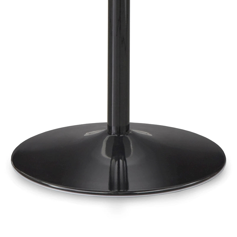 Round Dining Table with Sleek Metal Base Multi-Finish White Gold Chrome