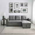 Modern Reversible L-shaped Sleeper Sectional Sofa Bed with Storage Chaise
