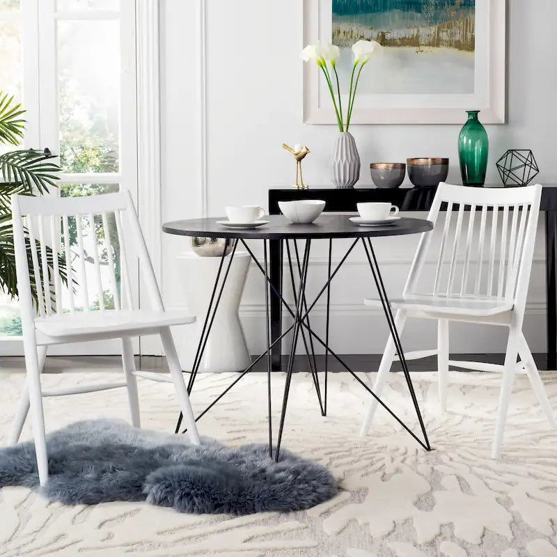 Spindle Back Solid Wood Dining Chair with Classic Contemporary Design - Black