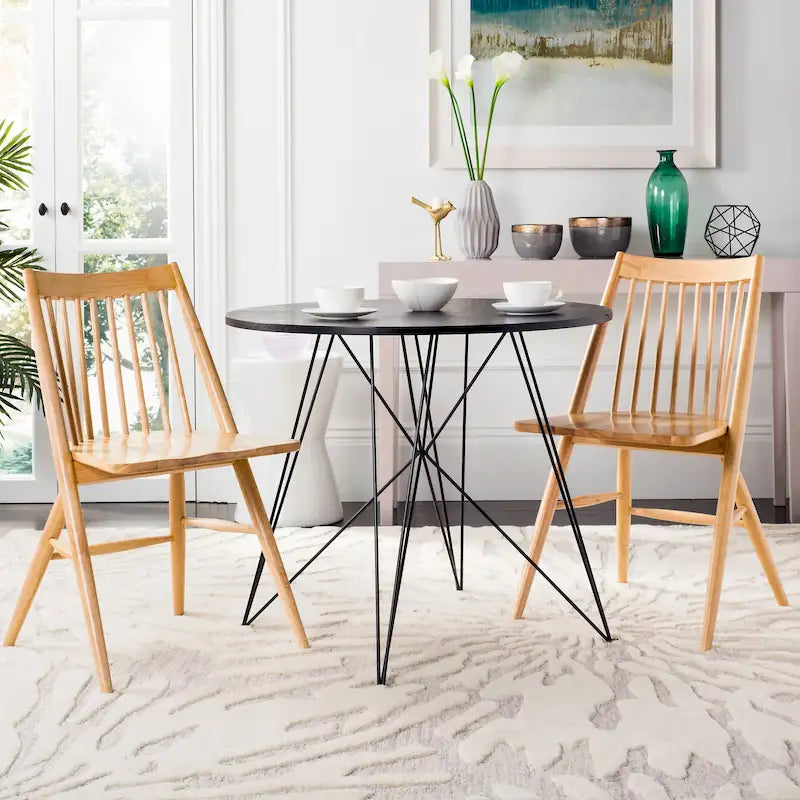Spindle Back Solid Wood Dining Chair with Classic Contemporary Design - Black
