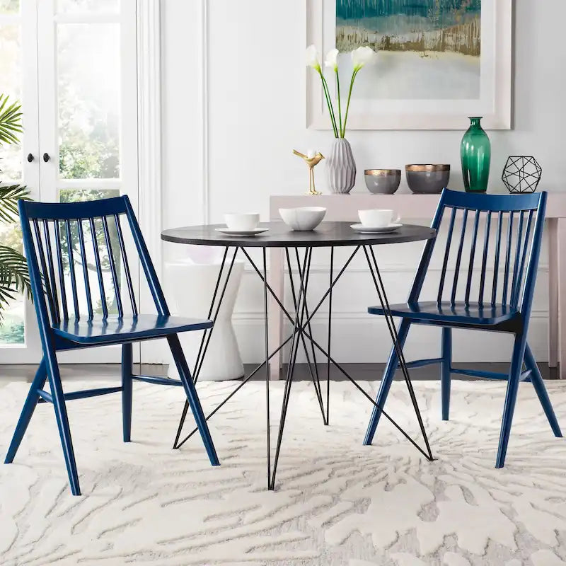 Spindle Back Solid Wood Dining Chair with Classic Contemporary Design - Black
