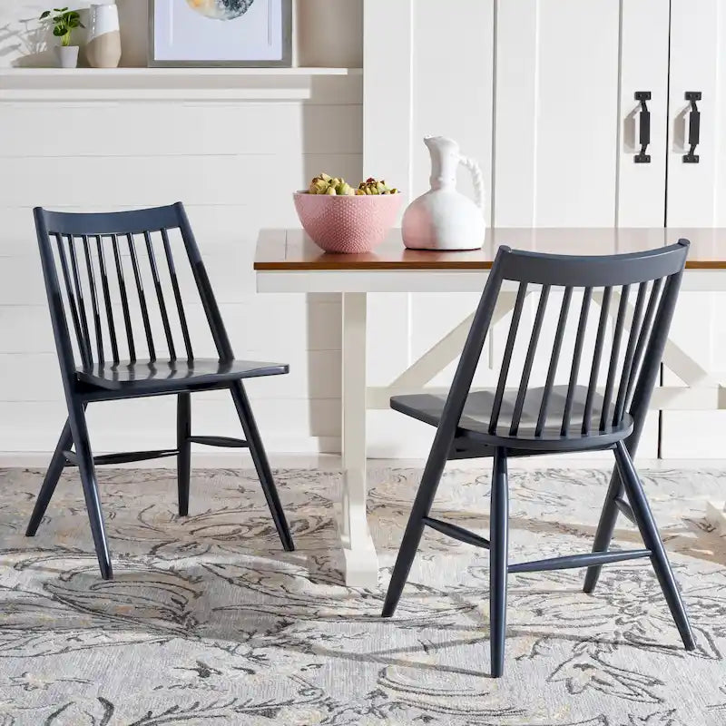 Spindle Back Solid Wood Dining Chair with Classic Contemporary Design - Black