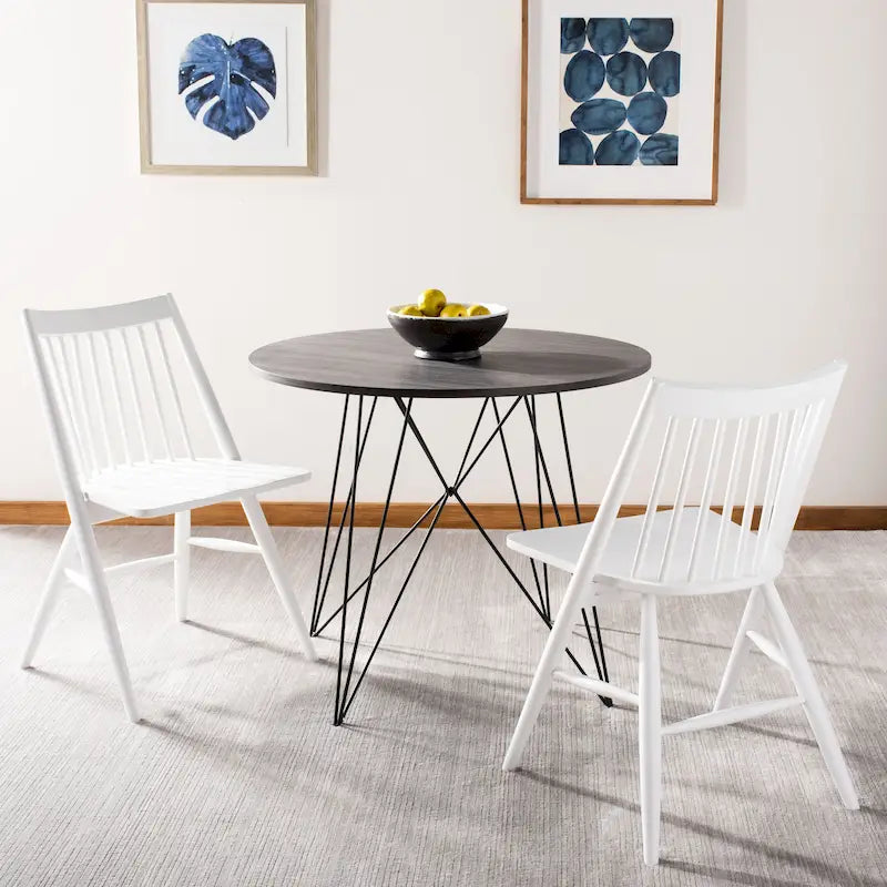 Spindle Back Solid Wood Dining Chair with Classic Contemporary Design - Black