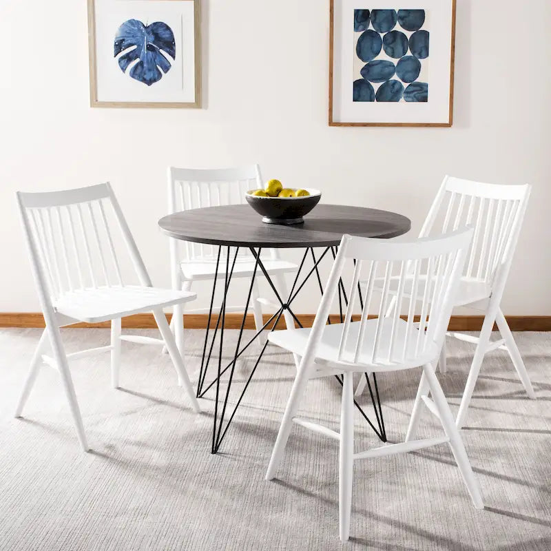 Spindle Back Solid Wood Dining Chair with Classic Contemporary Design - Black