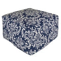 Navy Blue Indoor Outdoor Square Ottoman Pouf Removable Washable Cover