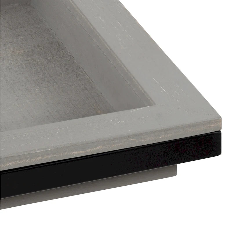 C-Shaped Wood Side Table with Removable Tray Top, Natural White Gray Black