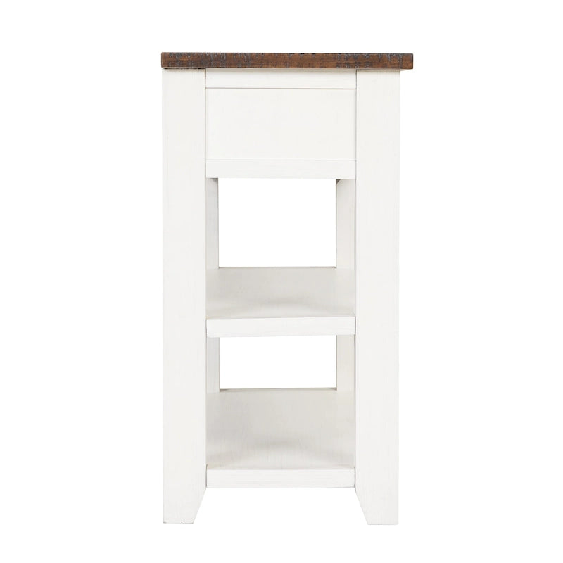 Vintage Distressed Pine Wood Console Table with Drawers and Shelves, Brown