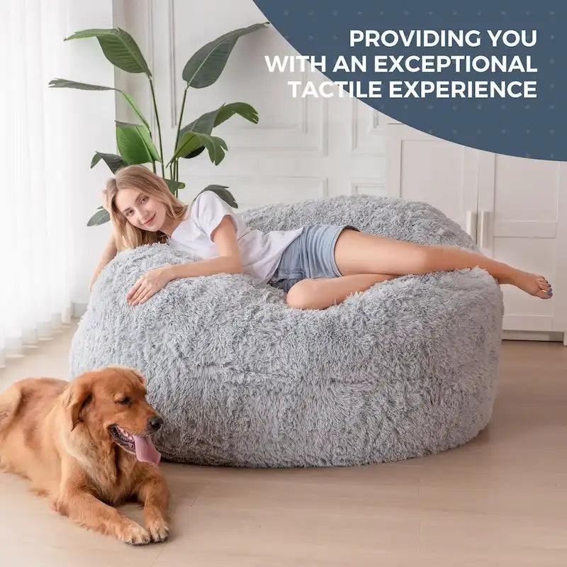 Big Convertible Bean Bag Folds from Lazy Chair to Floor Mattress Bed