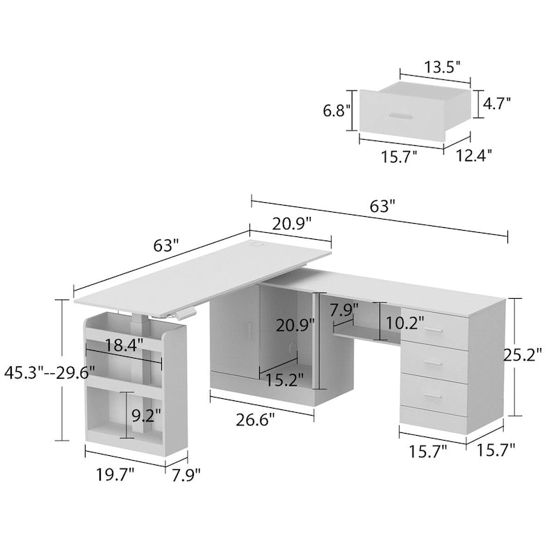 63W Versatile Standing Desk Aesthetic with Height Customization Table