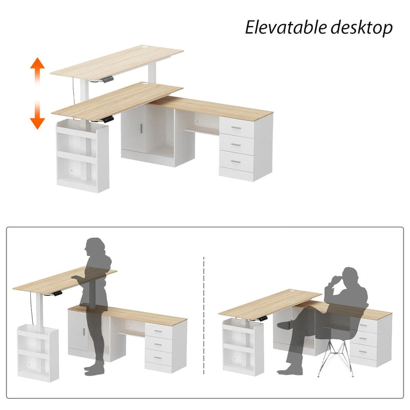 63W Versatile Standing Desk Aesthetic with Height Customization Table