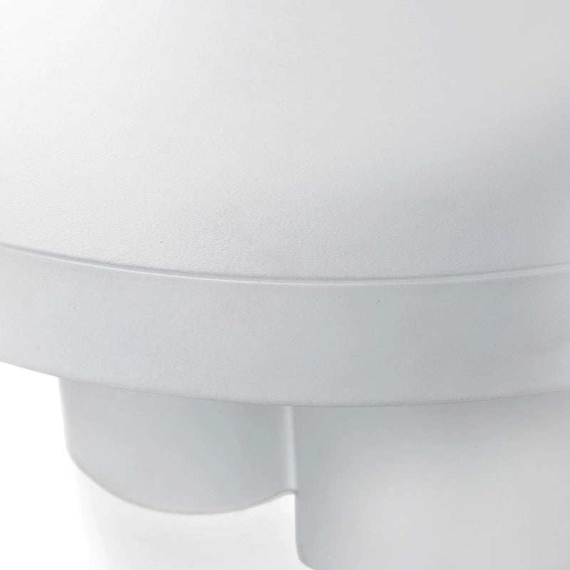 Round White Concrete Coffee Table Sculptural Triple Leg Modern Indoor Outdoor