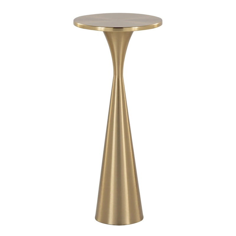 Hourglass Metal Side Table in Brass Black Polished Nickel Finish