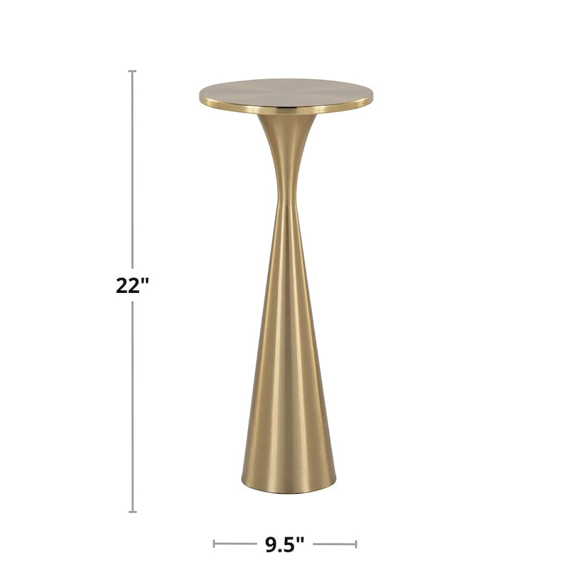Hourglass Metal Side Table in Brass Black Polished Nickel Finish
