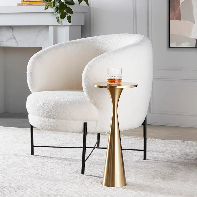Hourglass Metal Side Table in Brass Black Polished Nickel Finish