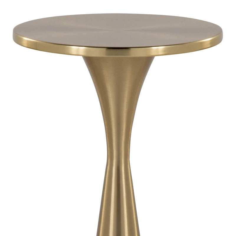 Hourglass Metal Side Table in Brass Black Polished Nickel Finish