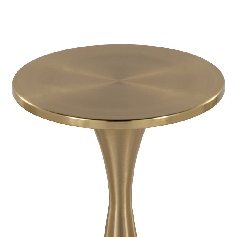 Hourglass Metal Side Table in Brass Black Polished Nickel Finish