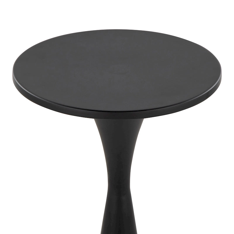 Hourglass Metal Side Table in Brass Black Polished Nickel Finish