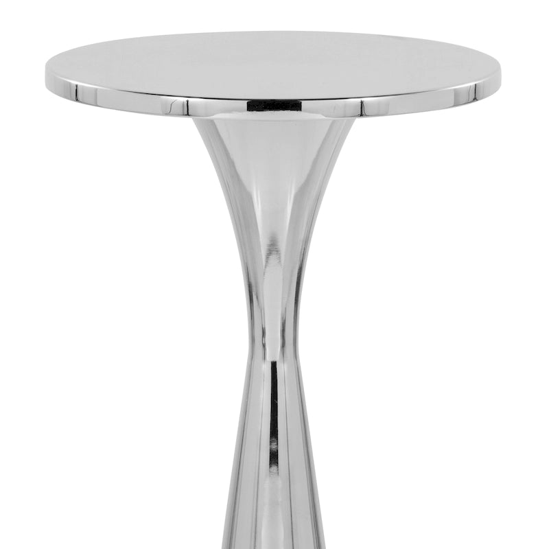Hourglass Metal Side Table in Brass Black Polished Nickel Finish